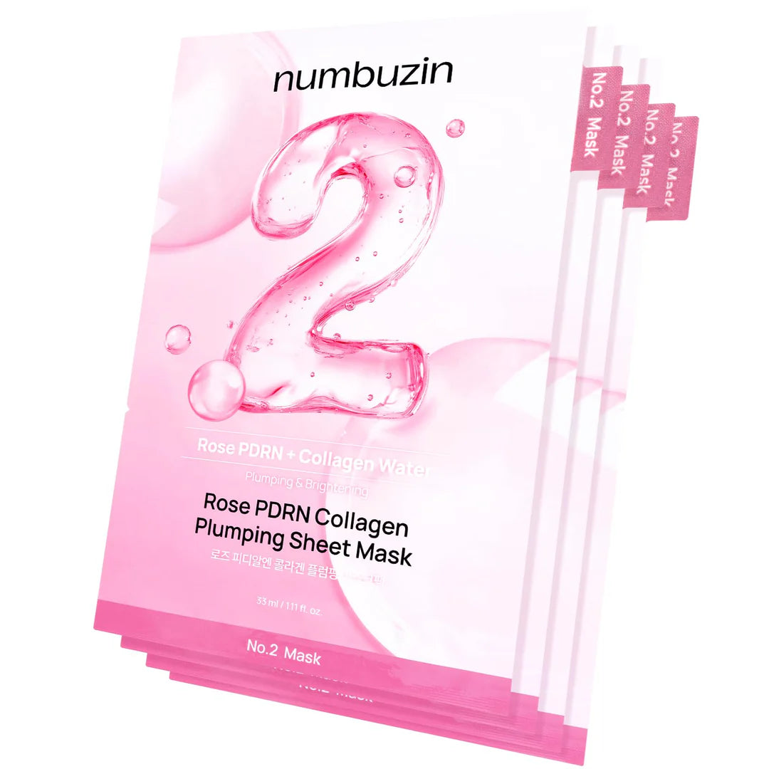 Numbuzin - No.2 Rose PDRN Collagen Plumping Sheet Mask - 33ml - 5kosov