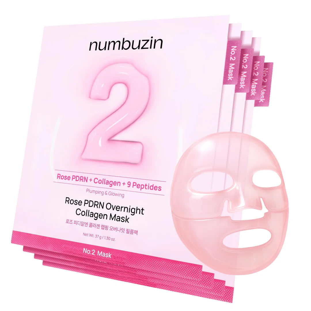 Numbuzin - No.2 Rose PDRN Overnight Collagen Mask - 37g x 4kos